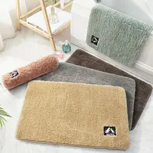 Домашний сплошной цвет короткий стиль мягкая микрофибра лохматый Нескользящий Впитывающий Коврик для ванны Ванная комната Душ Ковры