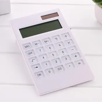 

12 Digital Calculator Financial Accounting Clear inventory Crystal Solar Dual Power Office Supplies Калькулятор Office Home Sta