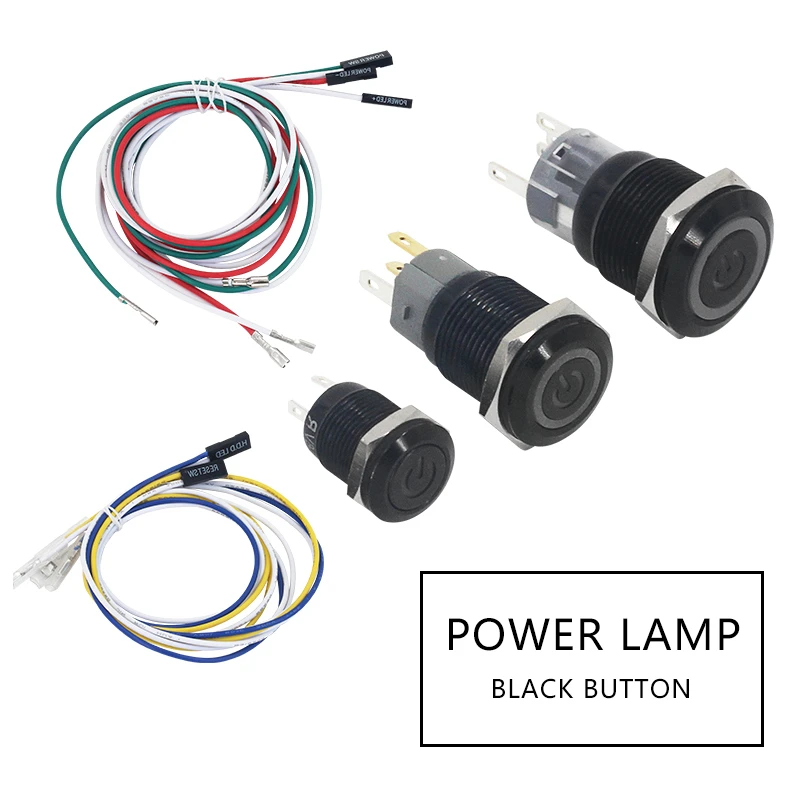 diy com fio para computador pc lampada luz placa principal fonte de alimentacao metal botao interruptor 02