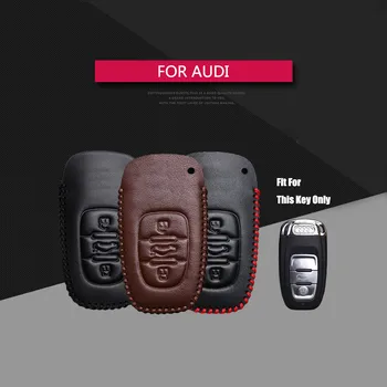 

For Audi Key Case Leather Car Key Shell Cover Holder Keyring For Audi A5 A6 C6 C5 C7 A7 S6 S3 A6L A4L Q5 Q7 Interior Accessories