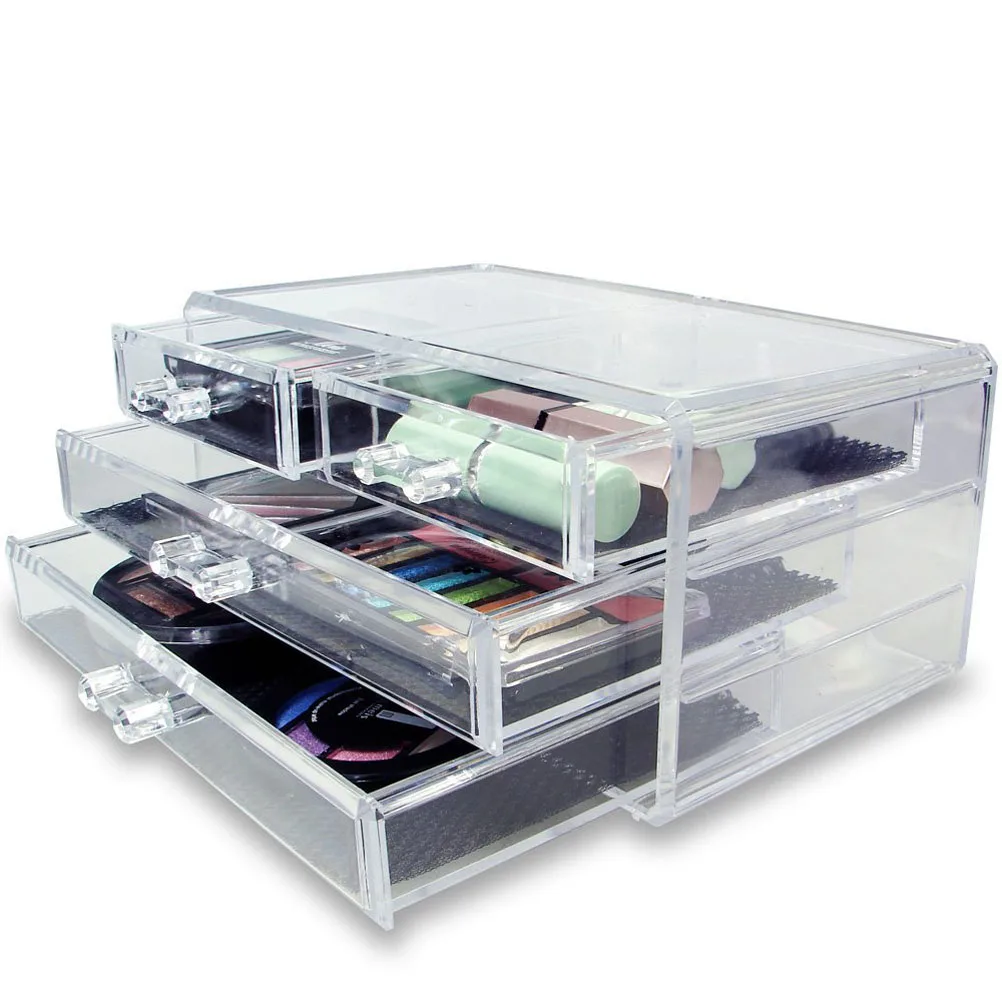 

3-Layer Clear Acrylic Make Up Organizer 3 Drawers Storage Box Clear Plastic Cosmetic Storage Box Makeup Organizer Storage