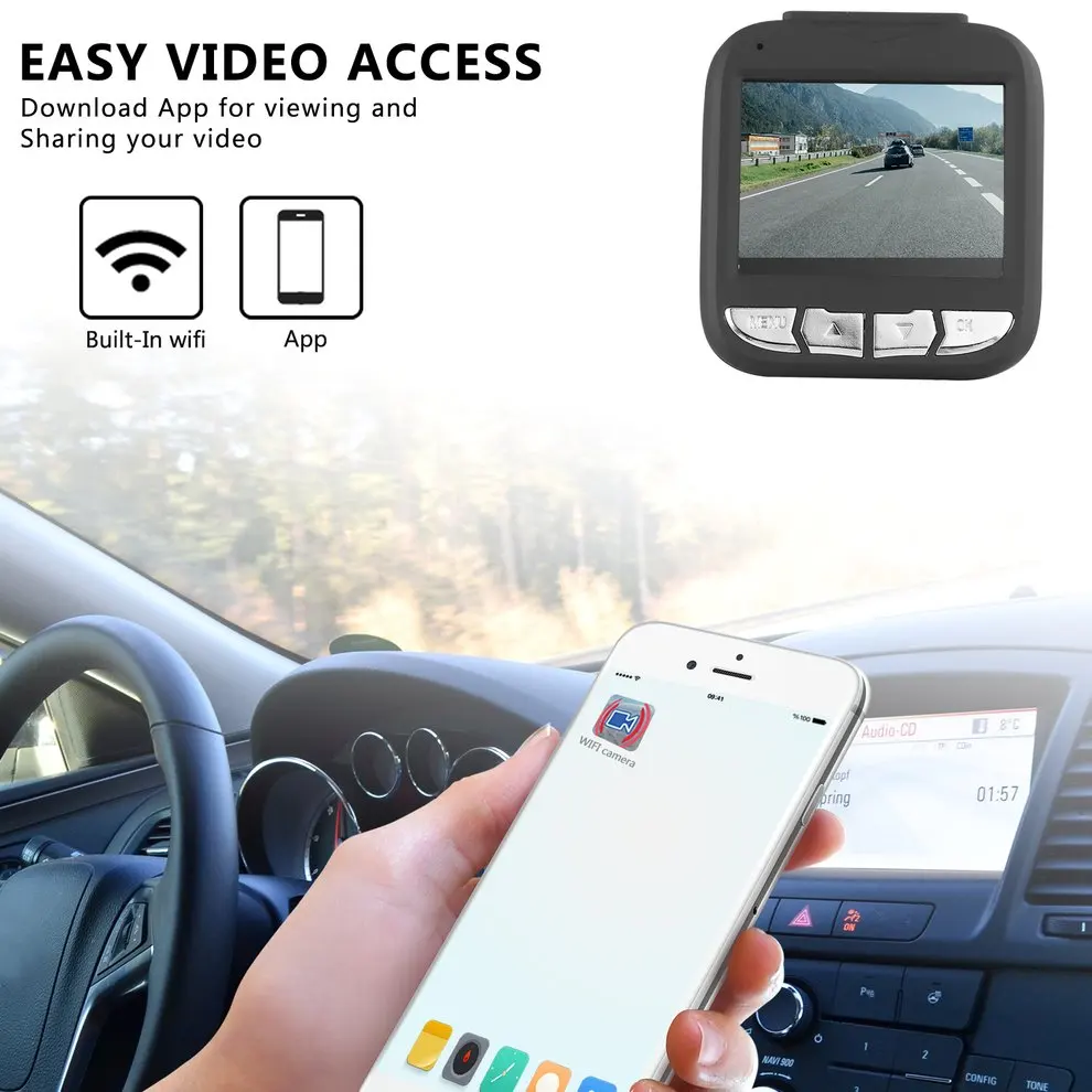 

2.4 inch 500M Pixels 127 Degree Wide Angle Car Camera Driving Video Recorder Smooth Recording with Car Charger