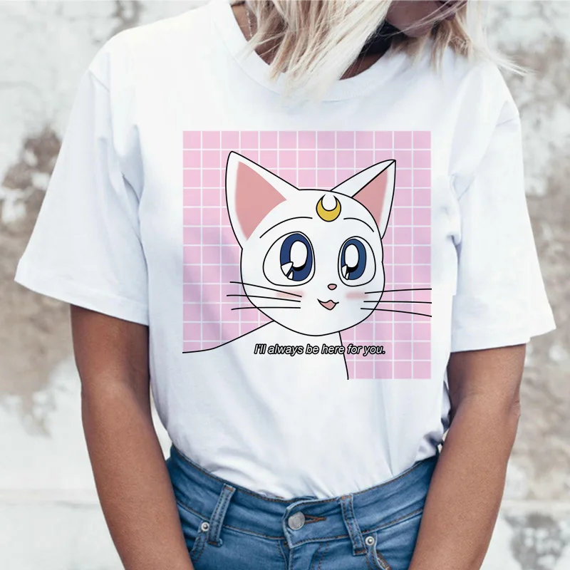 Sailor Moon Аниме Футболка Топ Футболка 90s Женская Футболка женская femme корейский стиль ulzzang футболка Графический гранж эстетический - Цвет: 20636