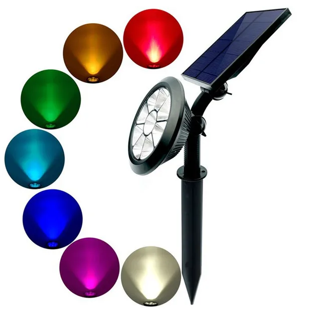 

Светодиодный уличный Точечный светильник на солнечной батарее, водонепроницаемый садовый светильник IP65 для газона, тротуара, менясветильник цвет