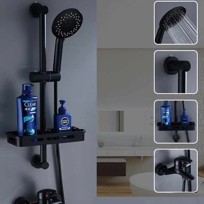 Душевая система s для ванной, смеситель для ванной, винтажная латунная черная система, ручной настенный душевой набор, роскошные наборы Ducha Chuveiro