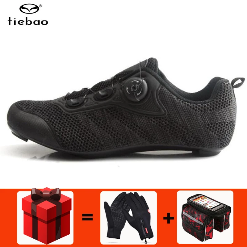 add gift Tiebao, Мужская обувь для шоссейного велоспорта, велосипедная обувь, sapatilha, ciclismo, гоночный триатлон, Zapatillas, Ciclismo, дышащая велосипедная обувь, мужские кроссовки - Цвет: add gift