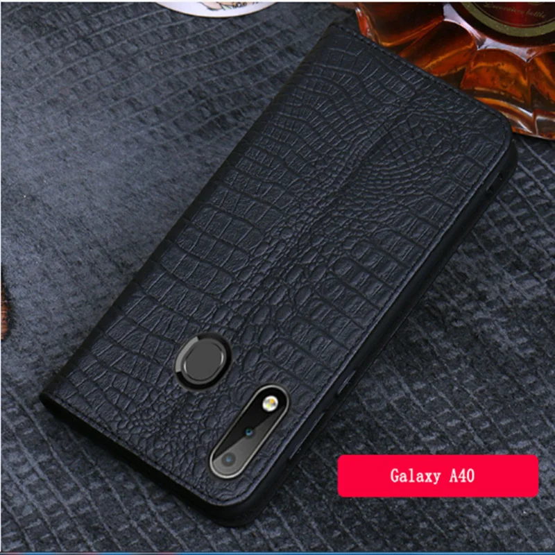 Роскошный деловой откидной чехол из натуральной кожи для samsung Galaxy A50/samsung Galaxy A40 чехол для телефона Магнитный держатель Funda Hoes