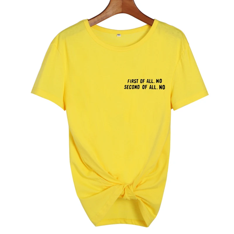 Летняя футболка для женщин, в первую очередь, без секунды, без букв, футболка с круглым вырезом, с коротким рукавом, Забавные топы, Camisetas Mujer - Цвет: yellow-black