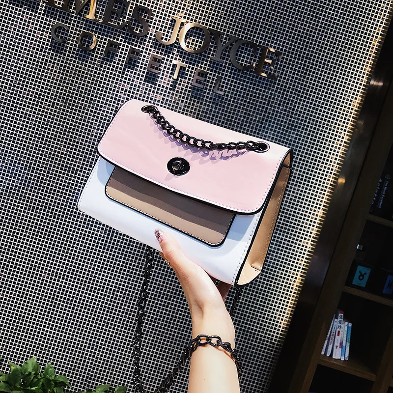 

CHIC Summer Bag Women's 2020 New Style Fashion Korean-style Contrast Color Versatile Shoulder Chain Fashion Shoulder Square Slin
