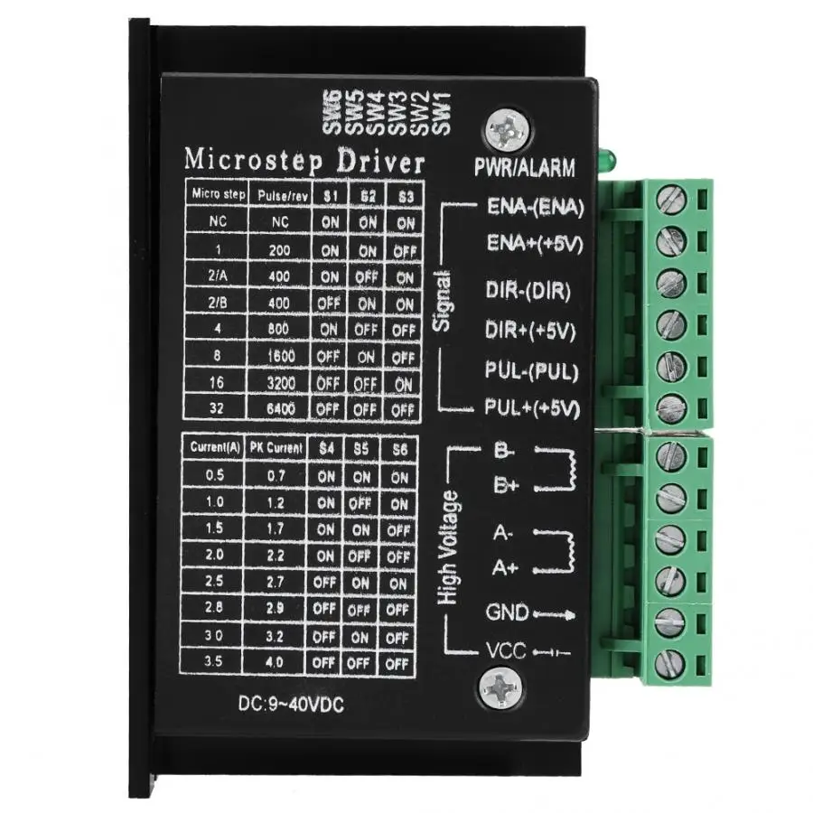 TB6600 Драйвер шагового двигателя 32 Microstep(Национальная ассоциация владельцев электротехнических 23/34 42/57/86/17 для гравировальный станок с ЧПУ 0,5-4A DC 9-40V