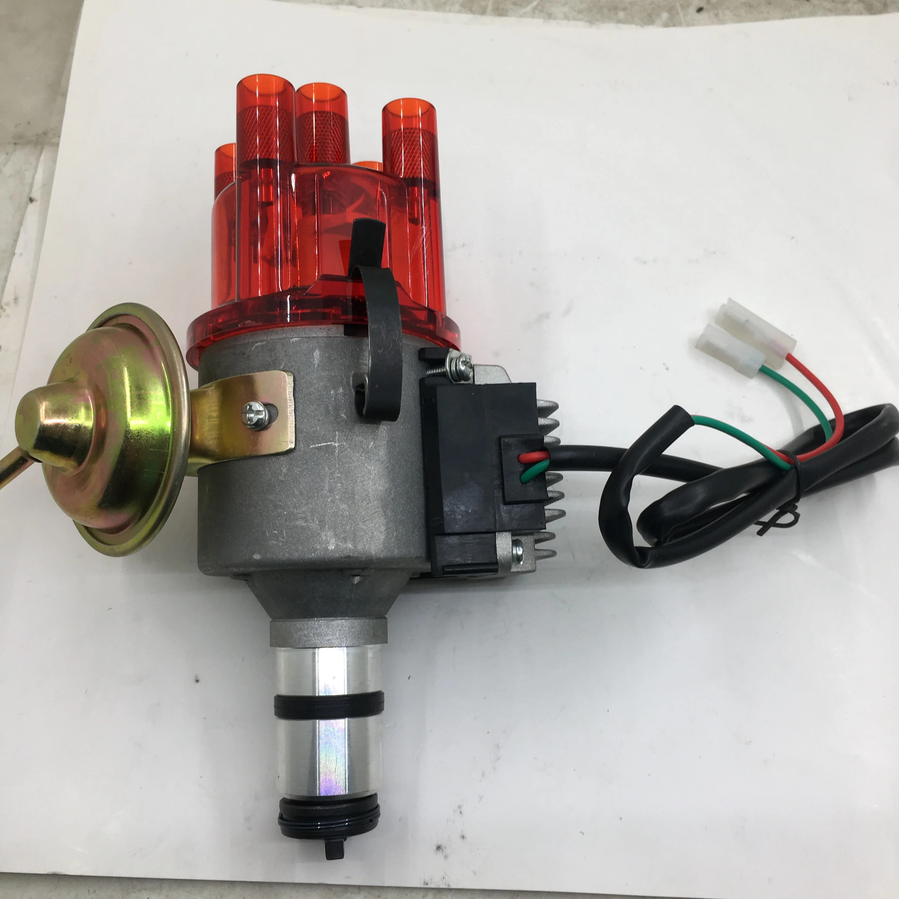 SherryBerg Complete Distributor for Empi 9437 Electronic All-In-One Vacuum Advance Distributor for VW Aircooled Engine Red Cap