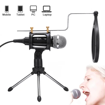 

Household Studio Condenser Microphone Set Recording Broadcasting Mic Stand Holder Suitable for PC Microphone Stand Holders