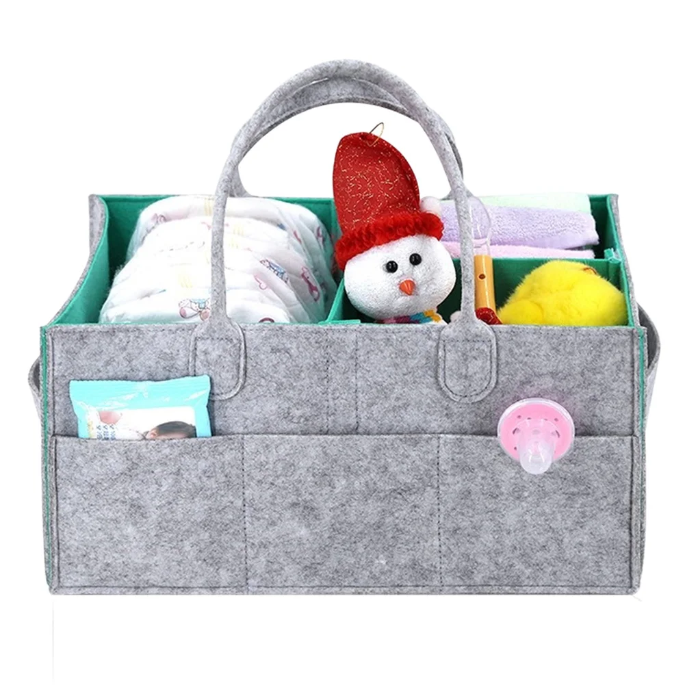 Сумка для хранения Tote детская двухслойная фетровая сумка с несколькими карманами органайзер для подгузников большая емкость
