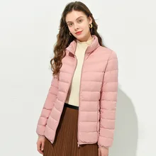 

Jackets for Women 2021 Winter Stand-up Collar Zipper Keep Warm White Duck Down Short Casacos Femininos Inverno Doudoune Femme