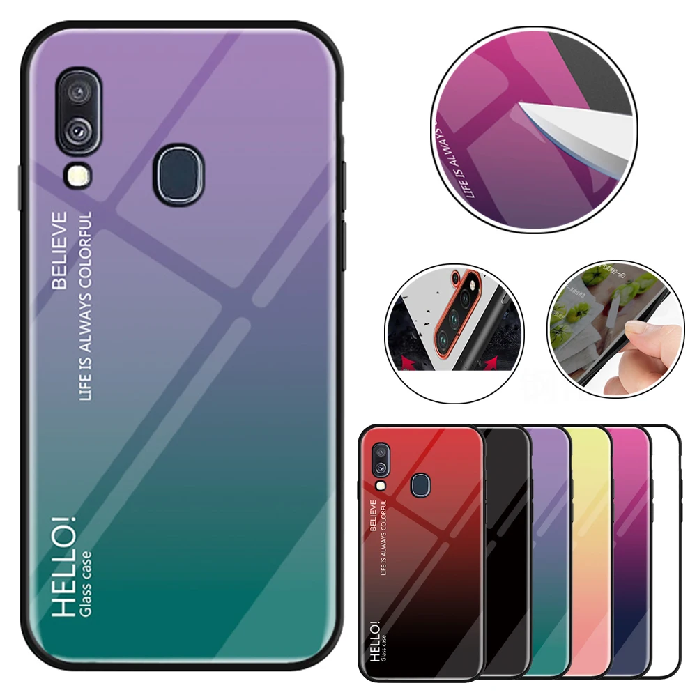 S10 plus S7 edge S8 S9 чехол из закаленного стекла для samsung Galaxy M10 M20 Note 10 pro 9 8 защитный
