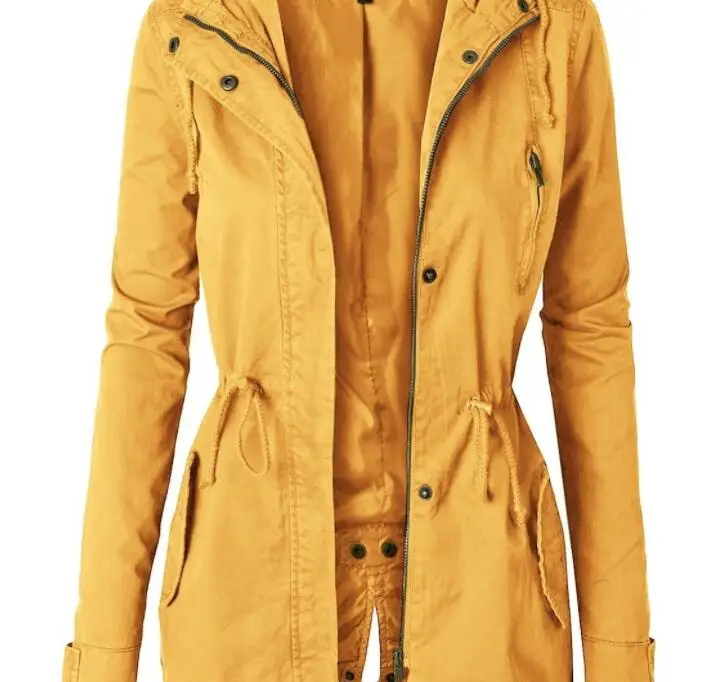 FENGGUILAI, осенне-зимние женские базовые куртки на молнии, повседневная женская верхняя одежда, пальто, теплые женские куртки, кардиган, куртка с длинным рукавом - Цвет: Цвет: желтый