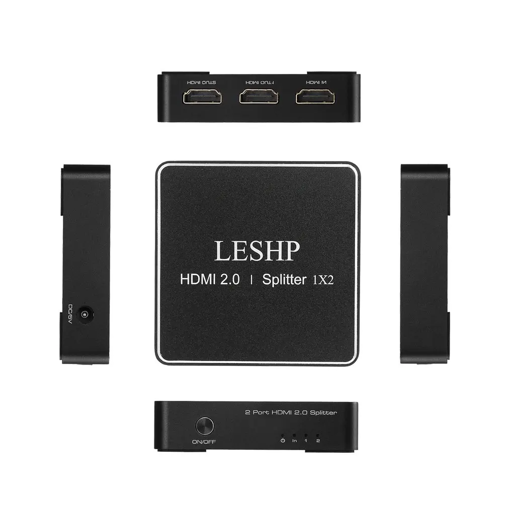 LESHP HDMI 2,0 1x2 сплиттер поддержка s Full HD 4x2K 3D один вход на два выхода Поддержка видео формата до 4k2k @ 30 Гц