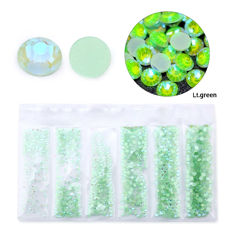 light green Промо-акция! SS4-SS12, смешанные размеры, 1680 шт, светящиеся кристаллы, сделай сам, стразы, украшения, 3D Блестящий Бриллиант, светится в темноте, украшения - Цвет: light green
