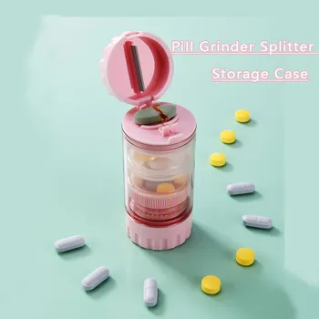 

Pills Medicine Crusher Grinder Splitter Tablet Divider Cutter Storage Box Case Manual Hand smoking Grinder Crusher Machine#25