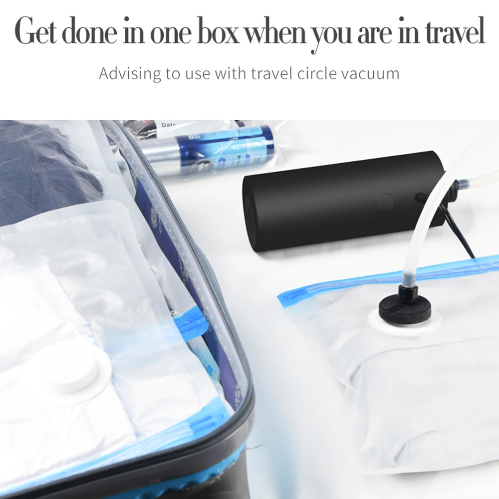  Portable Electric Air Pump Handheld Mini Vacuum Pump Dual-Use Storage Bag Air Extractor For Travel 