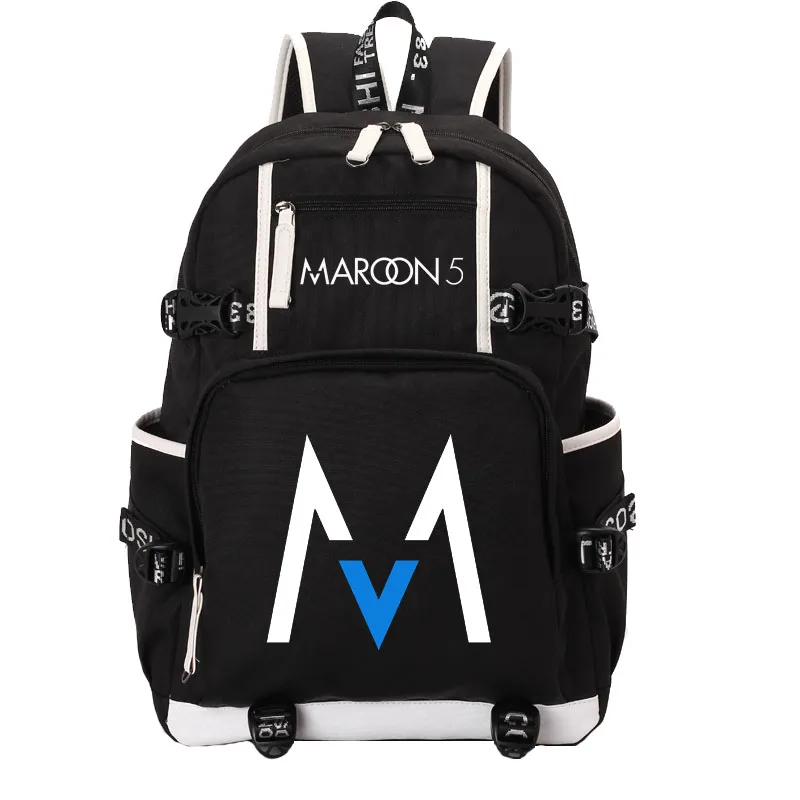 style7 black Maroon 5 рок группа школьная сумка светящийся в темноте рюкзак студенческий школьный рюкзак ноутбук рюкзак повседневный рюкзак - Цвет: style7 black