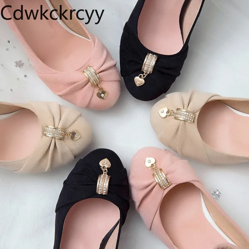 

spring and fall The New fashion Round head Suede temperament High heel Women's shoes black Pink Beige High heel Women shoes