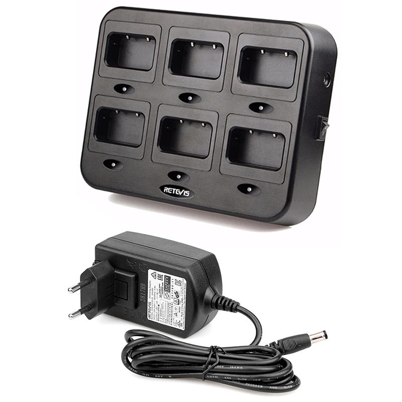

ABHU-Retevis Rtc21 Six-Way Charger Radio/Battery Charger for Retevis Rt21 Rt24 for Hotel/Restaurant/Supermarket Walkie Talkie Us