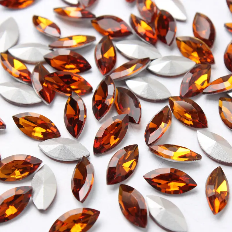 topaz Акция распродажа чехлы для очков обувь для одежды 5x10 мм конский глаз объемные Стразы дополнительно 16 цветов 100 шт - Цвет: topaz
