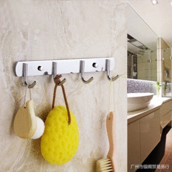 

Strong Wash Basin Storage Shelf Hanging Rod Storage Hole Punched Kitchen Wall Stainless Steel Row Hook Hook Wall Hangers Adhesiv