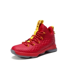 Детская спортивная обувь для мальчиков и девочек; сезон весна-осень; обувь с высоким берцем на шнуровке; детские спортивные кроссовки; баскетбольные кроссовки