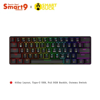 

Smart9 x Smart Duck 61Key Full RGB Backlit, Type-C with Outemu Switch Gaming Mechanical Keyboard