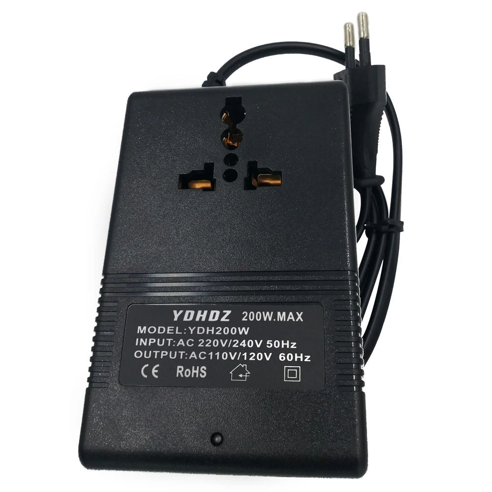 

Hot Intelligent 200W AC 220V To 110V Efficient Household Step Down Transformer Voltage Converter Travel Power Adapter