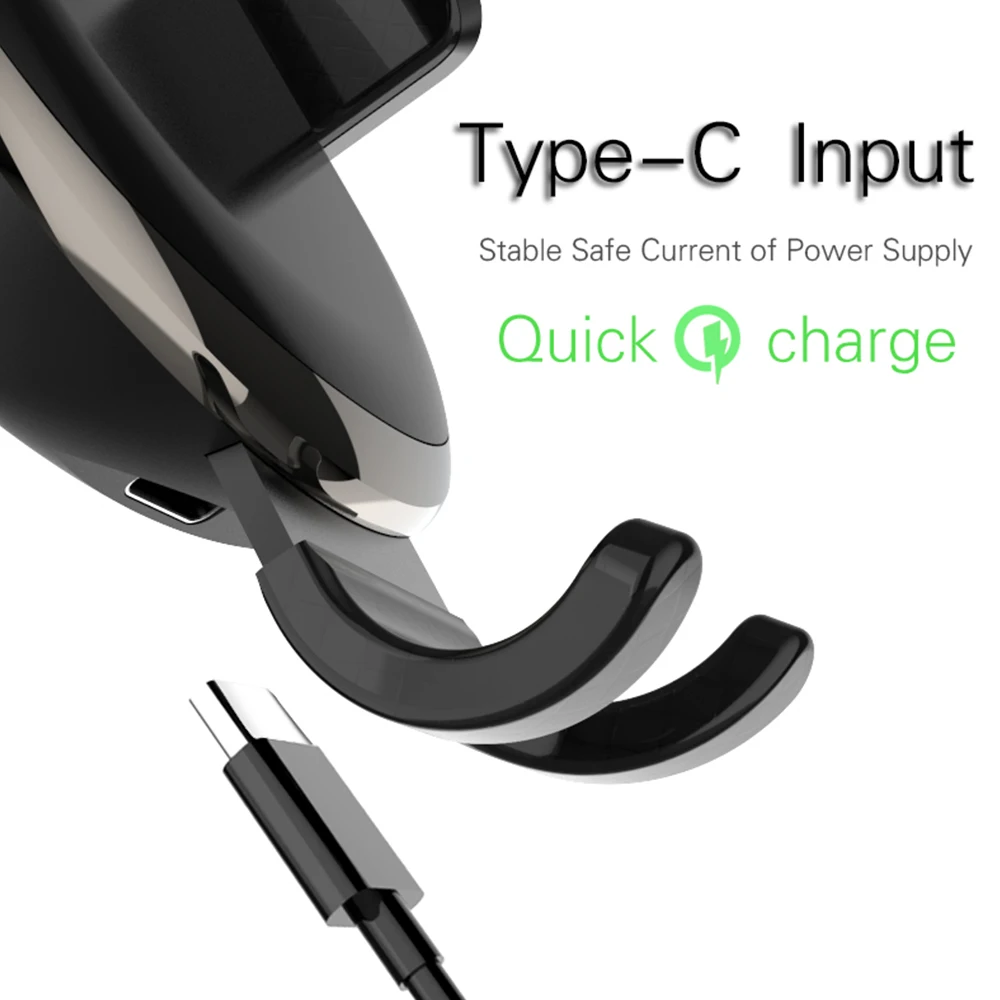 10W Fast Wireless Car Charger Intelligent Sensor Air Outlet Phone Holder Automatic Contraction Arm For Max Samsung S9