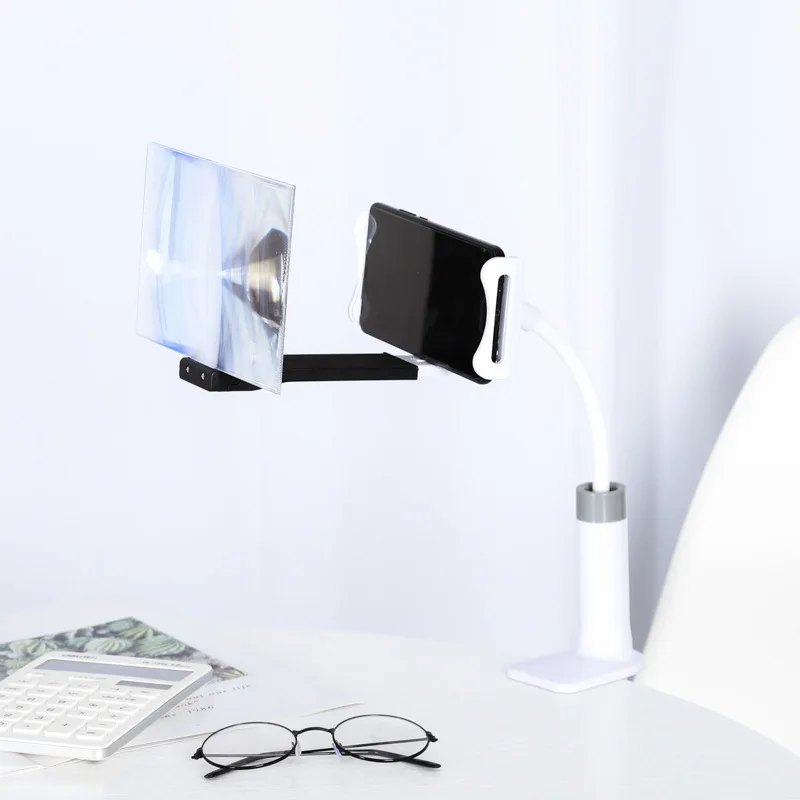  Mobile Phone HD Projection Bracket Screen Magnifier 360 Degree Adjustable for Home Office 3D HD Pho