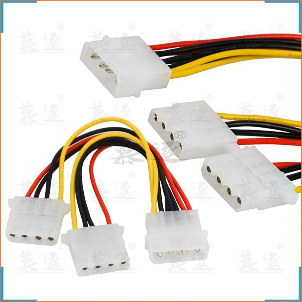 18AWG 8 дюймовый компьютерный блок питания IDE 4 контактный Molex LP4 штекер на 2 x