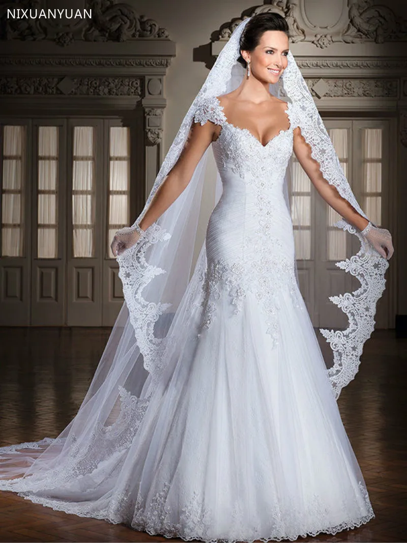 Белая/слоновая кость 3 м Соборная длина кружевная кромка свадебная фата с гребнем Длинная свадебная фата аксессуары Velos De Novia