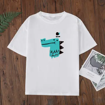 

Women T Shirts Bunnies Yug Art Print T-Shirt Gray Funny Rabbit Design Mini Casual Tops Cute Black