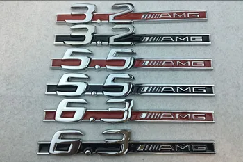 

1pcs 3D Car Metal Styling Premium Car Side Fender Rear Trunk Emblem Badge Sticker Decals For Mercedes benz AMG 3.2/5.5/6.3A