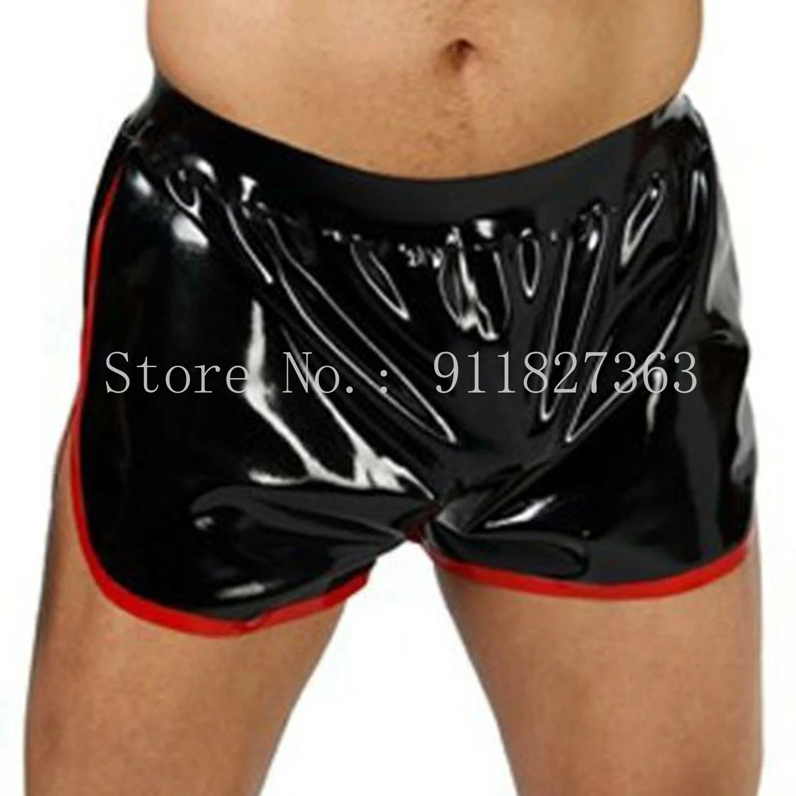 mens latex shorts