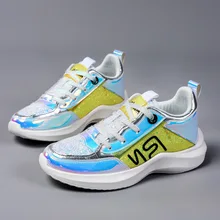 Женская спортивная обувь; эксклюзивный дизайн; модные разноцветные зеркальные кроссовки на плоской подошве; женские кроссовки; женская обувь на платформе