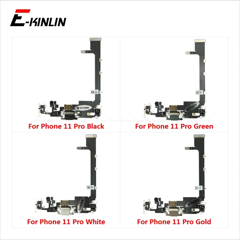 USB Charger Plug Charging Port Dock Connector Flex Cable For iPhone 11 Pro Max With MicroPhone HeadPhone Audio Jack Parts