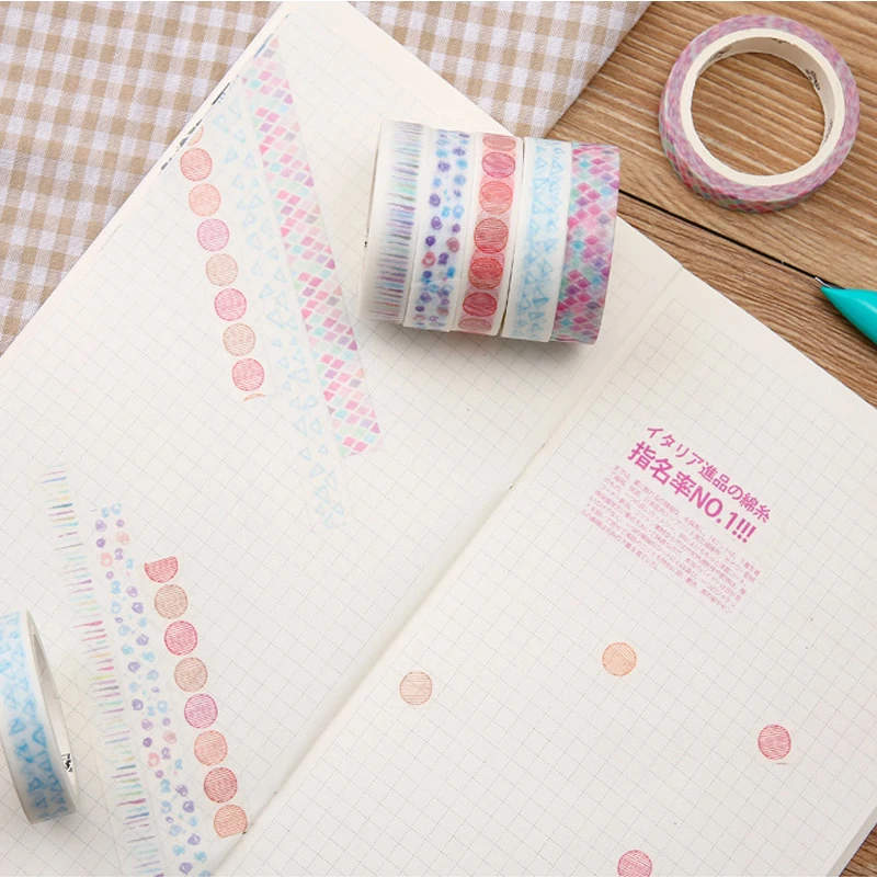 5 шт./лот васи лента DIY украшения Скрапбукинг планировщик Маскировочная клейкая