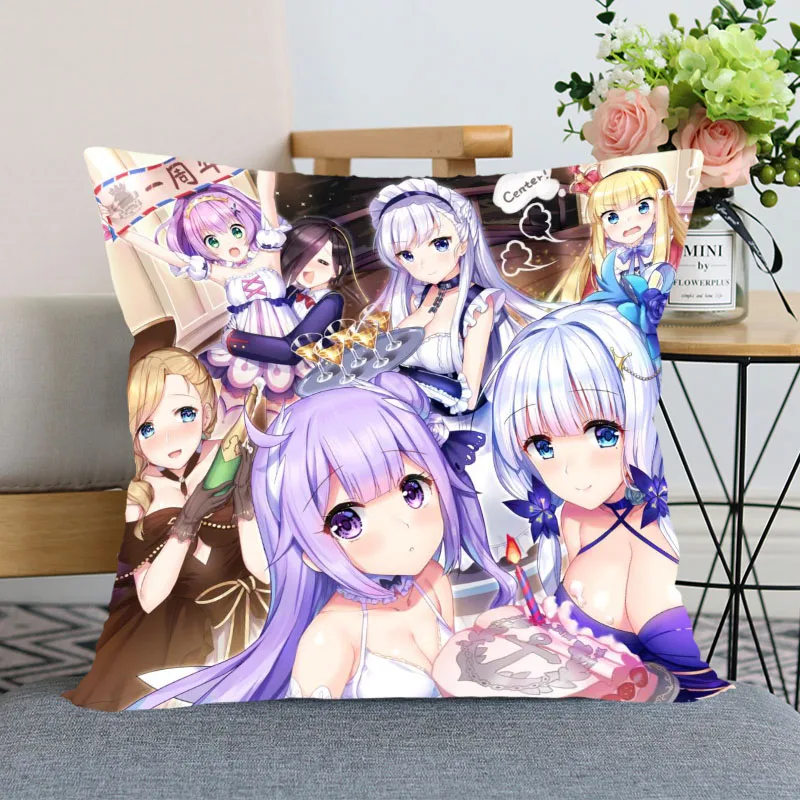 

New Arrival Azur Lane Cartoon Pillow Case For Home Decorative Pillows Cover Invisible Zippered Throw PillowCases 40X40,45X45cm