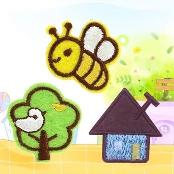 

3Pcs/set Cloth Paste DIY Clothes Applique DIY Garment Accessories Bee/Tree/House Shaped Sewing Embroidery Patch Cloth
