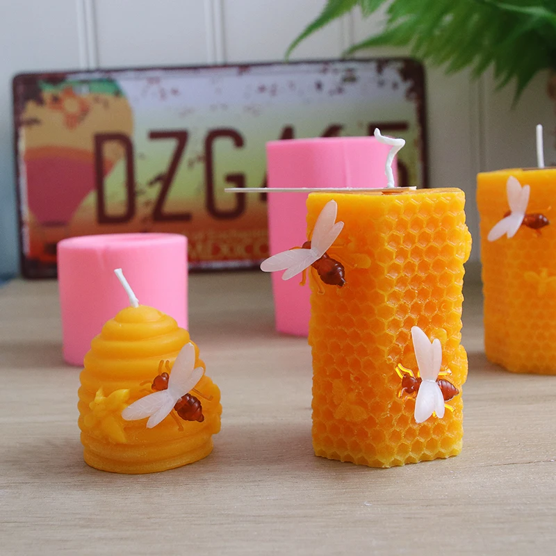 Силиконовая форма в виде сотовой пчелы и свечи сделай сам пластырь для