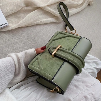 

Army Green Scrub Leather Crossbody Bag 2020 Women Small Chain Handbag Small Bag Solid Color Hand Bag Ladies Designer Evening Bag