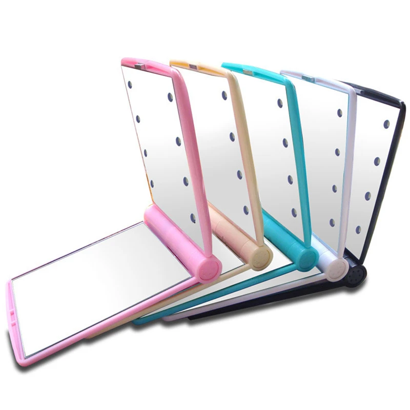 Free makeup Mirro DW with cosmetic 16 LEDs tactile switch dimming battery's support for travel D | Красота и здоровье