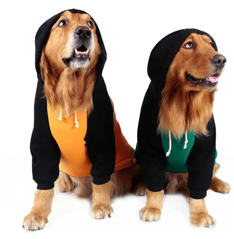 Флисовые Толстовки для собак; Одежда для собак; зимняя одежда для средних и больших собак; худи с черными рукавами; Толстовка для собак с лабрадором и овчаркой