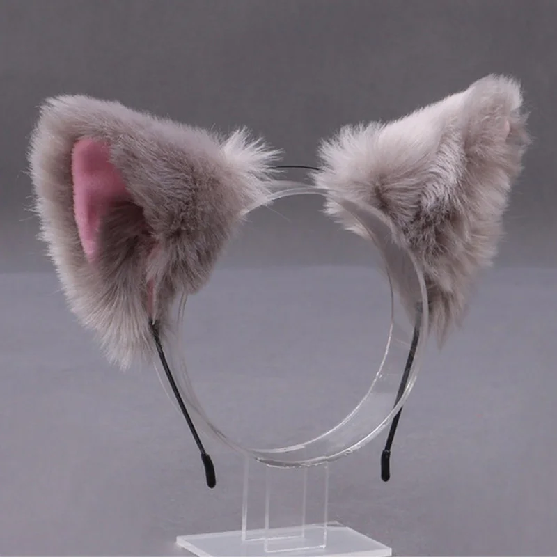 Cosplay Cute Cat Fox Fur Ear Hair Hoops Anime Lolita Hairband Fur Headbands Clip Women Girl Hair Accessories Ear Band
