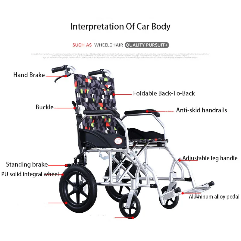 Wheelchairs Non-Slip Handrail Folding Light Multi-Function Portable Aluminum Alloy wheelchair silla de ruedas discapacitados Wheelchairs Non-Slip Handrail Folding Light Multi-Function Portable Aluminum Alloy wheelchair silla de ruedas discapacitados